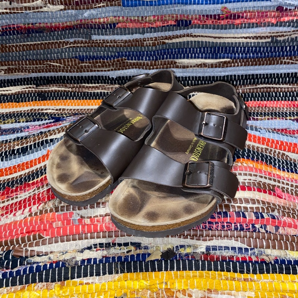 brown leather Birkenstock sandals size 40